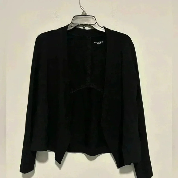 Eileen Fisher Womens Black Open Cardigan Long Sleeve Size S - Picture 1 of 5